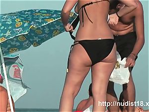 naked beach hidden cam flick of molten playful nudists in water